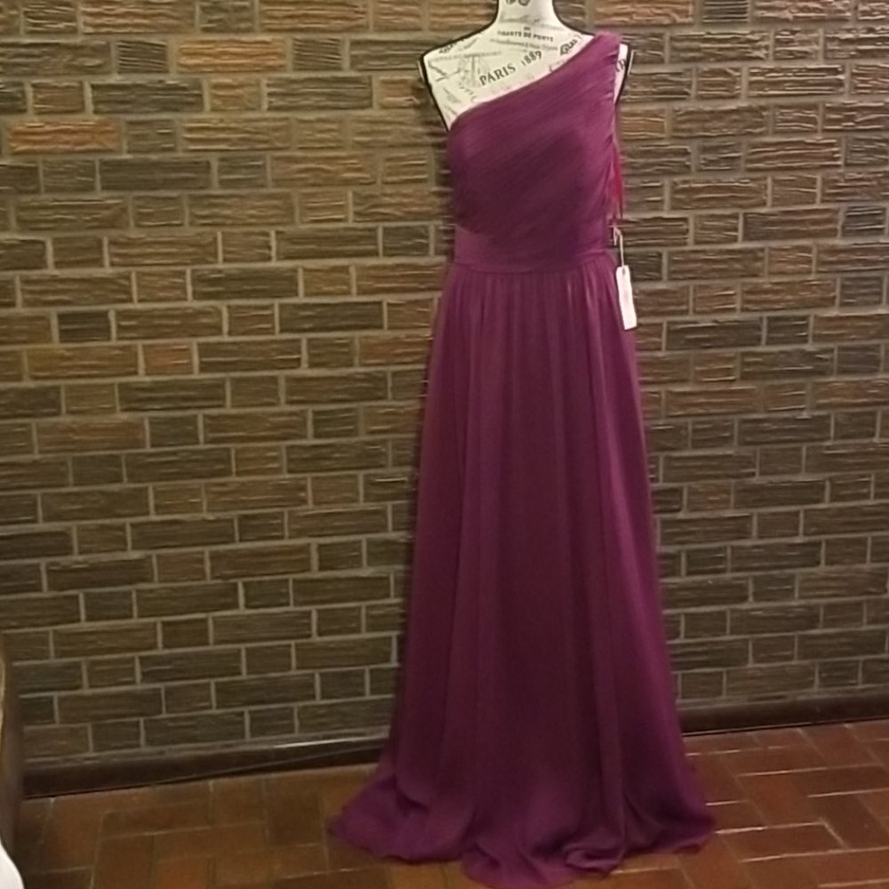 Long wine colored dress